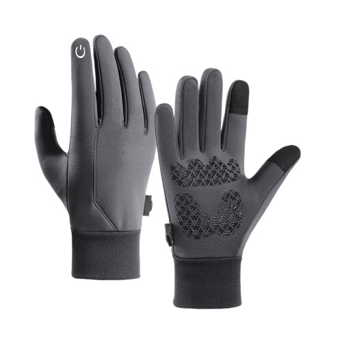Winter Warm Gloves Waterproof Thermal Touchscreen Gray