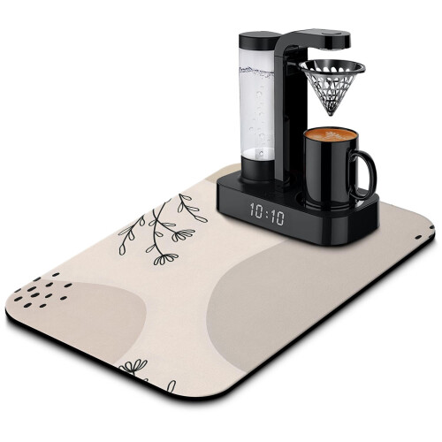 Boho coffee mat tropical leaves design 19.5x12 in