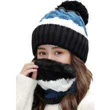 Women's Knit Winter Hat Scarf and Gloves Set