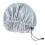 Satin PEVA Shower Cap Reusable Black Large Size 1