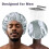 Satin PEVA Shower Cap Reusable Black Large Size 5