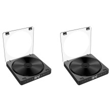 2X Tragbarer CD Player Doppel Kopfhörer Version Kontakt Taste Reproduktor CD Walkman Wiederaufladbares StoßFestes