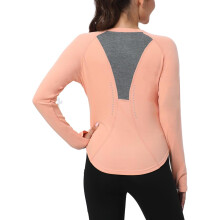 Women’s Thermal T-Shirt Long Sleeve Thumb Holes Orange M — women's thermal shirt, winter sportswear, long sleeve shirt