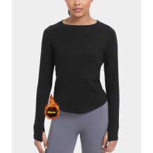 Damen Sport-Thermo-Unterziehshirt Warm Atmungsaktiv Schwarz XXL — damska koszulka termo, fleece sportpullover