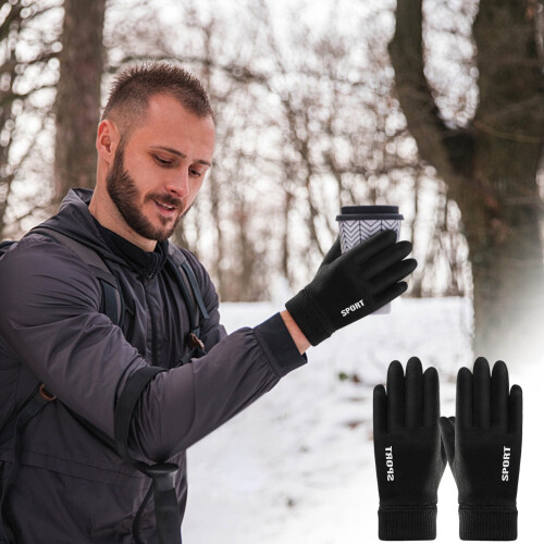 Men's Windproof Thermal Gloves Fleece-Lined 2