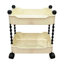 Mobile Storage Cart 2-Tier Ventilated Durable Plastic