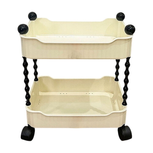 Mobile Storage Cart 2-Tier Ventilated Durable Plastic