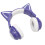 Cat Ear Bluetooth Headset Purple Stereo with Mic and LED 3