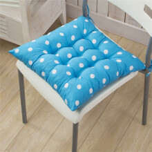 Round Outdoor Chair Cushions Sky Blue Polka Dot 16x16in