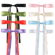 Hair Bows for Women Ribbon Style with Long Tail 8 Pcs
