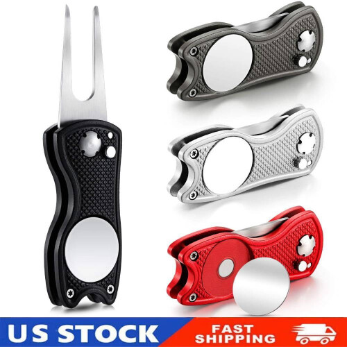 Golf Divot Repair Tool Metal Foldable 4 Pcs