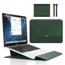 Laptop Sleeve Bag 13-14 inch Green Magnetic Stand