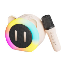 Kids Bluetooth Karaoke Speaker with Wireless Mic White