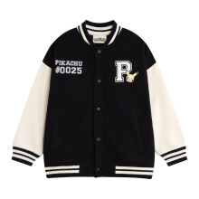 (11-12 Years, Black Solid) Pokemon Boys Pikachu Varsity Jacket