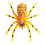 Spider-shaped soft fishing lure orange with barbed hooks 1