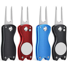 Golf Divot Repair Tool with Ball Marker 4-Pack