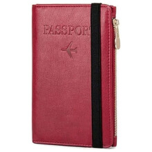 Leather Passport Holder Ultra-thin Zippered Wallet 1pc