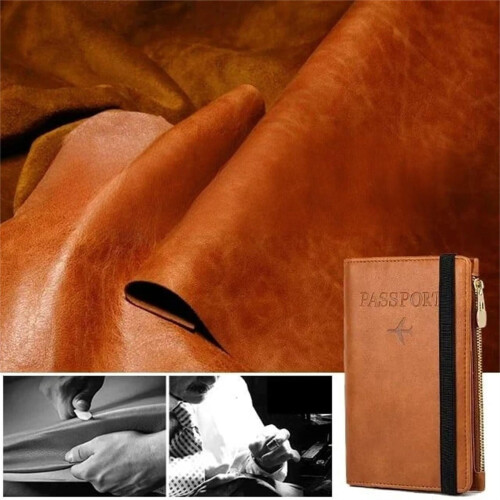 Fankiway Leather Passport Holder Ultra-thin Zippered Wallet 2