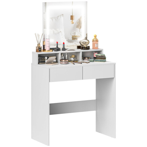 Storage Dressing Table, with LED Light Mirror 2