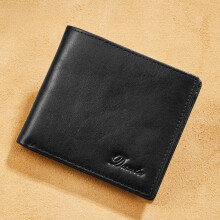 Men's Genuine Leather Wallet Top Layer Cowhide 4.3 x 3.9 in
