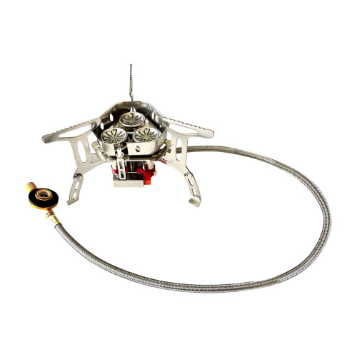 Portable Three-Burner Camping Stove - Foldable Windproof