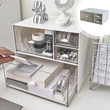 Plastic Stackable Desktop Storage Box for Stationery and