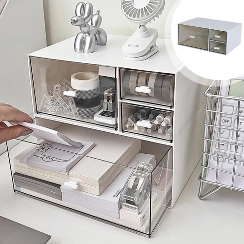 Plastic Stackable Desktop Storage Box for Stationery and