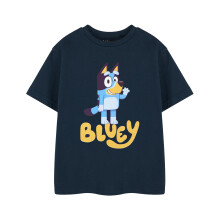 (3-4 Years, Blue) Bluey Childrens/Kids Character Short-Sleeved T-Shirt
