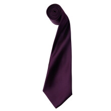 (One Size, Aubergine) Premier Colours Collection Satin Tie
