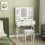 Elegant Dressing Table, with LED Mirror - White 1