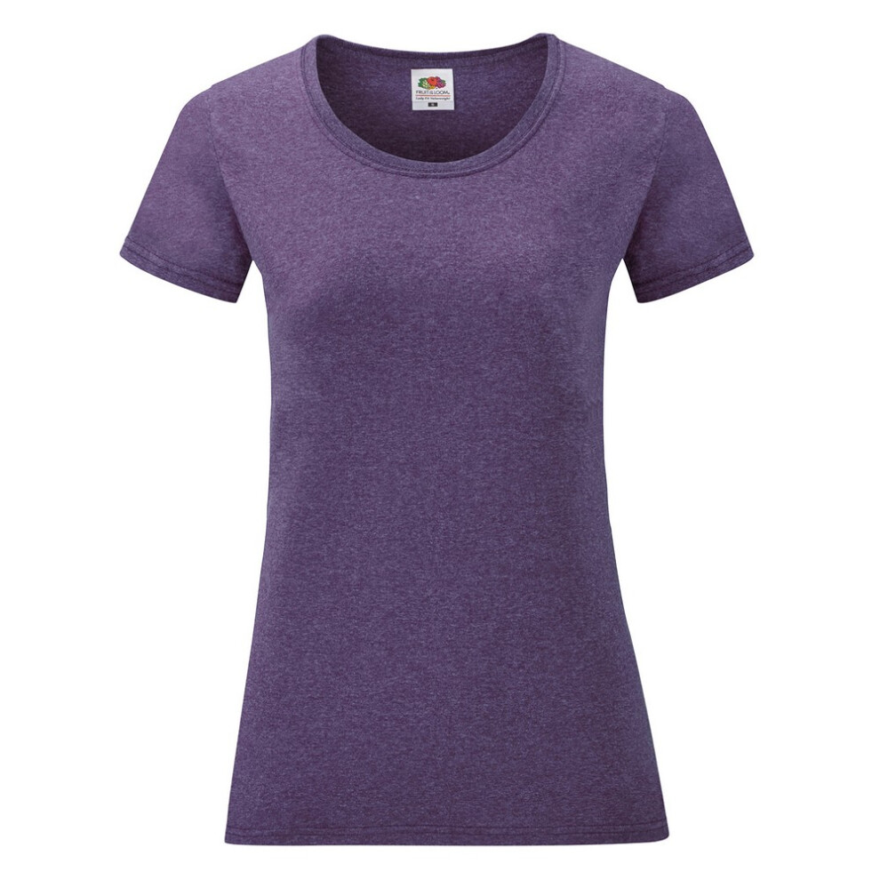 Fruit Of The Loom (18 Uk, Purple) Womens/Ladies Valueweight Heather Lady Fit T-Shirt
