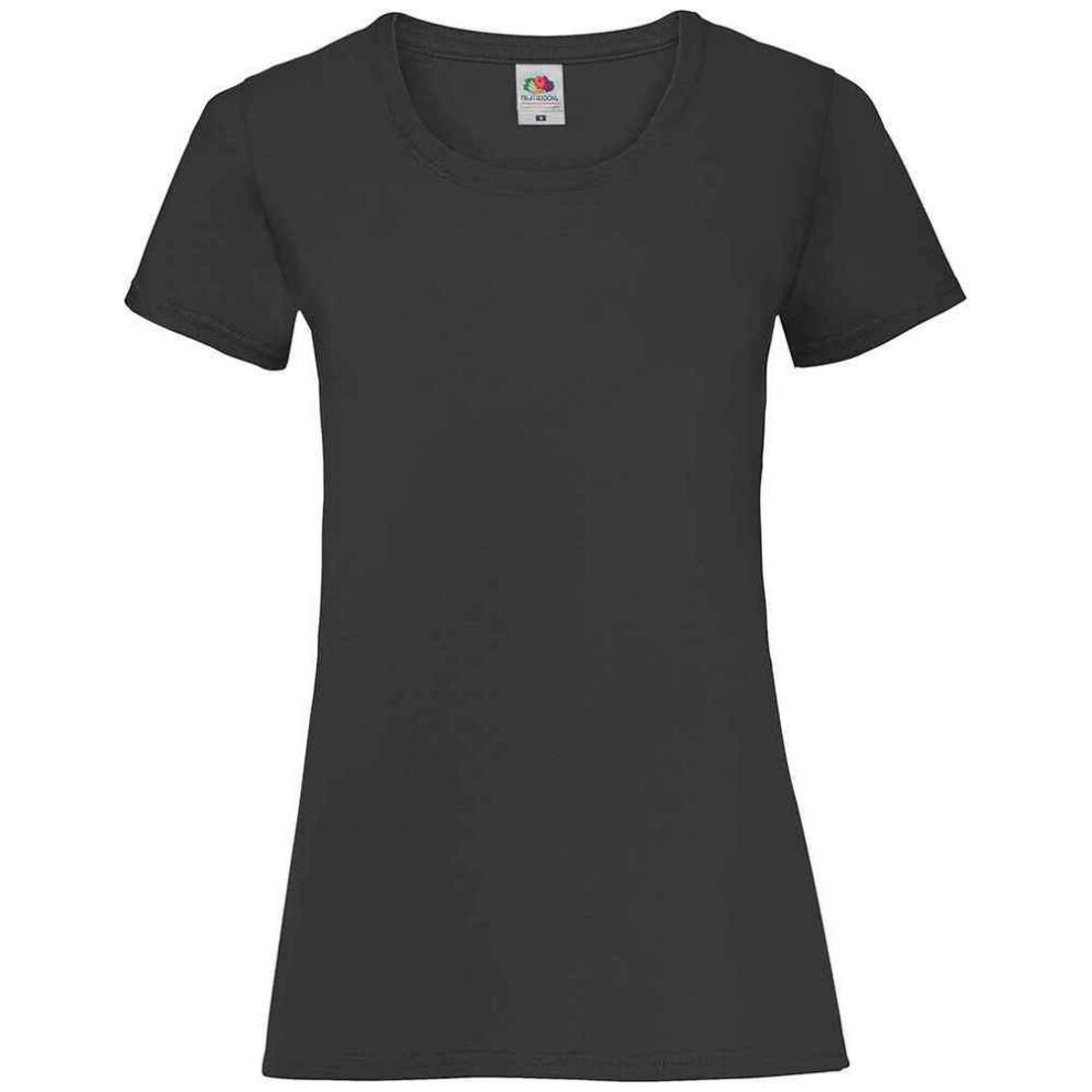 Fruit Of The Loom (14 Uk, Black) Womens/Ladies Valueweight Heather Lady Fit T-Shirt