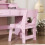 Kids Dressing Table Set Kids Make up Table，Stool 4