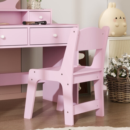 Kids Dressing Table Set Kids Make up Table，Stool 2