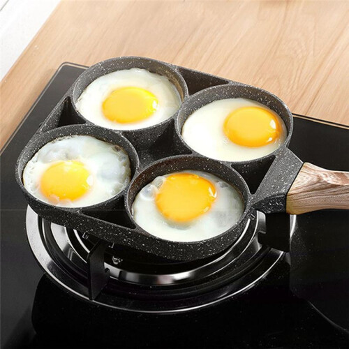 4-Hole Frying Pan Thick Non-Stick Egg Pancake Steak Cooking Pan Hamburger Bread Breakfast Machine 2