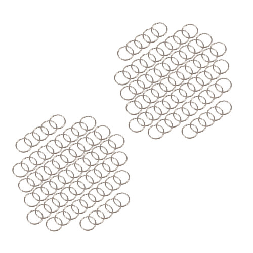 120 Pcs 20mm Outside Dia Universal Split Key Rings Keychain Holders 1