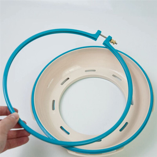 Round Embroidery Pot Double Layer ABS Plastic Embroidery Frame DIY Accessories Embroidery Hoops Bule