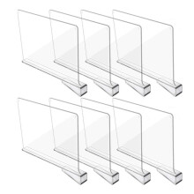 8Pcs Shelf Dividers for Closet Organization, Closet Shelf Organizer Closet Separator for Shelves Clear Shelf Dividers
