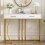 Console table, hallway table with 2 drawers,gold 8