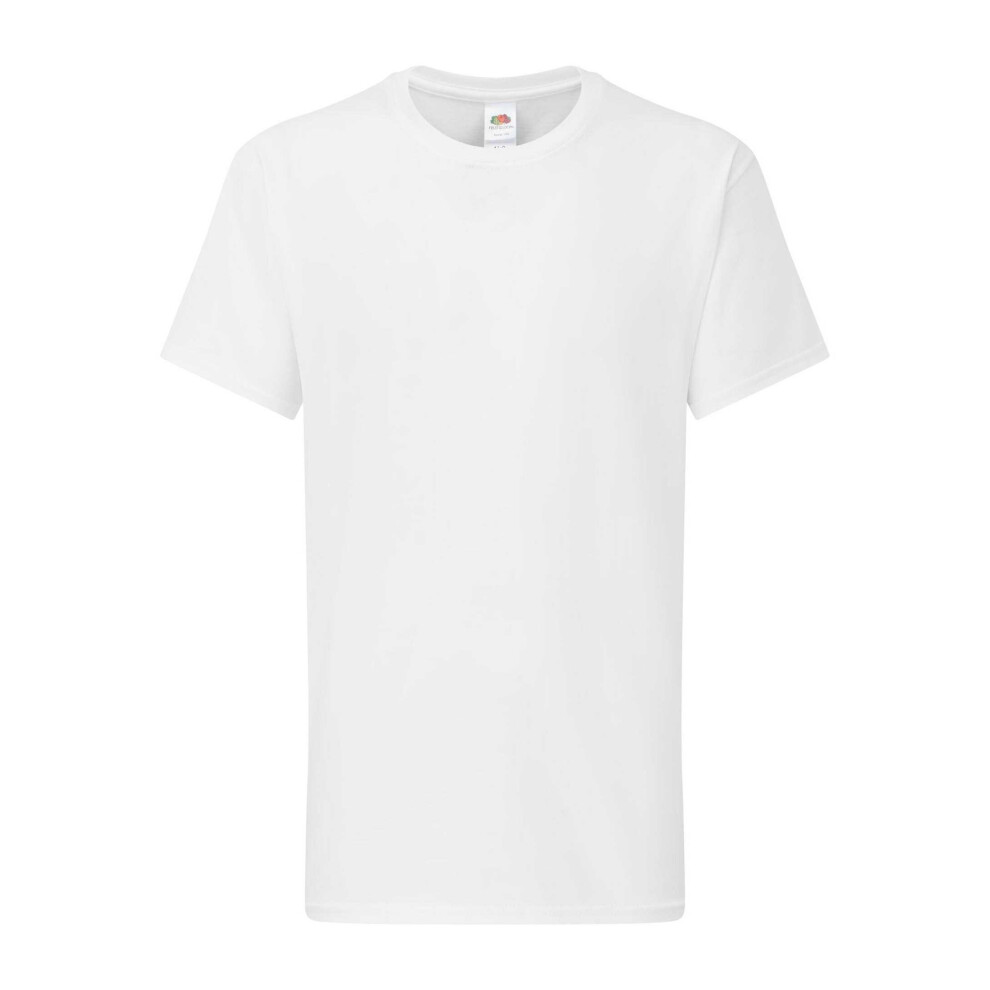 Fruit Of The Loom (9-11 Years, White) Childrens/Kids Iconic 195 T-Shirt