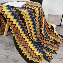Boho Knitted Throw Blankets, Super Soft Cozy Couch Decorative Throw Blankets, Bed, Sofa, Outdoor Throw Blanket 130x220cm