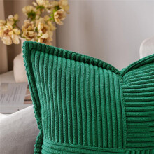 Capas de Almofada de Veludo Cotelê com Emenda Capas de Almofada Macias para Sofá Almofadas Decorativas Texturizadas Listradas Na Lateral Verde