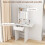 Small Vanity Desk with Mirror and LED Lights 8