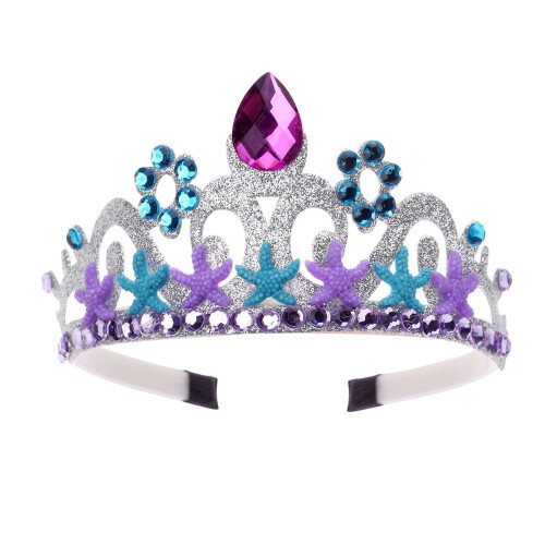 Mermaid Princess Headband Silver Rhinestone Crown
