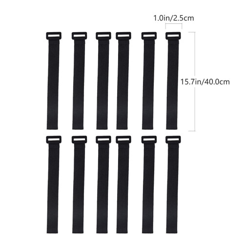 Yoga Mat Tie Strap Black 12 PCS 1