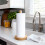 Wooden Paper Towel Holder Solid Beechwood Freestanding 1 4