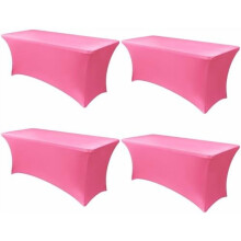 Stretch Spandex Table Cover 4-Pack 72x30x30 Inch Dark Pink