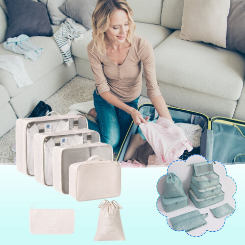 Compression Packing Cubes Set with Shoe Bag 6-Piece