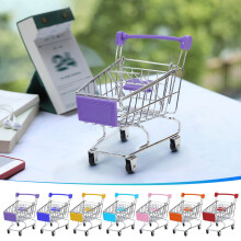 Stainless Steel Mini Shopping Cart 4-Wheel Utility Organizer
