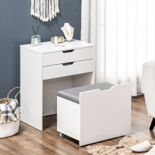 Dressing Table , Flip-up Mirror and Storage Stool